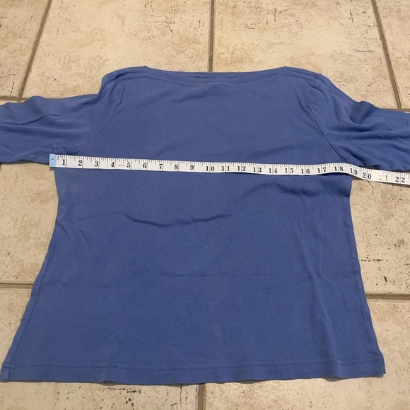 💜 NWD New Woman Design Blue 3/4 Sleeve Boatneck Top, Size M - Picture 2 of 5